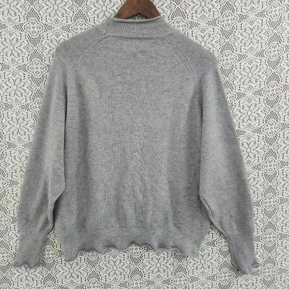 NWT Estudio Moda Tu Mock neck Studded Sweater Women's L Gray - Picture 2 of 9